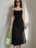 Theresa Ruched Black Dress