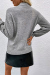 Teffy Shoulder Ribbed Trim Sweater